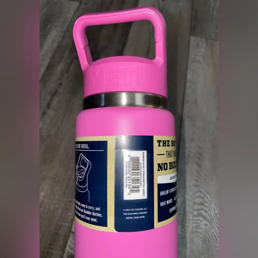 NEW YETI Rambler 26oz Stainless Steel Vacuum Insulated Bottle Wildflower Fuchsia - Picture 4 of 7